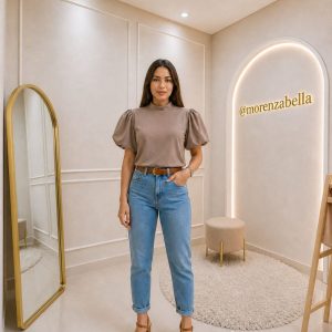 Blusa Feminina Manga Bufante Gola Alta