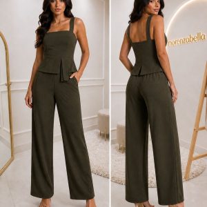 Conjunto Feminino Alfaiataria Verde Militar 2 Peças